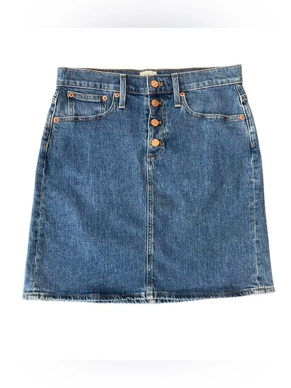J.Crew button-front denim mini skirt A-line silhouette Size 27
